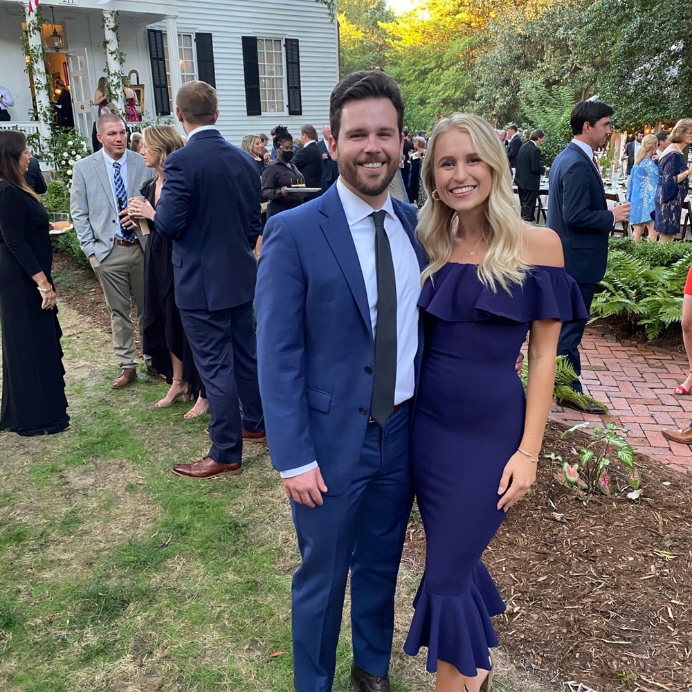 Navy blue body con dress - worn once